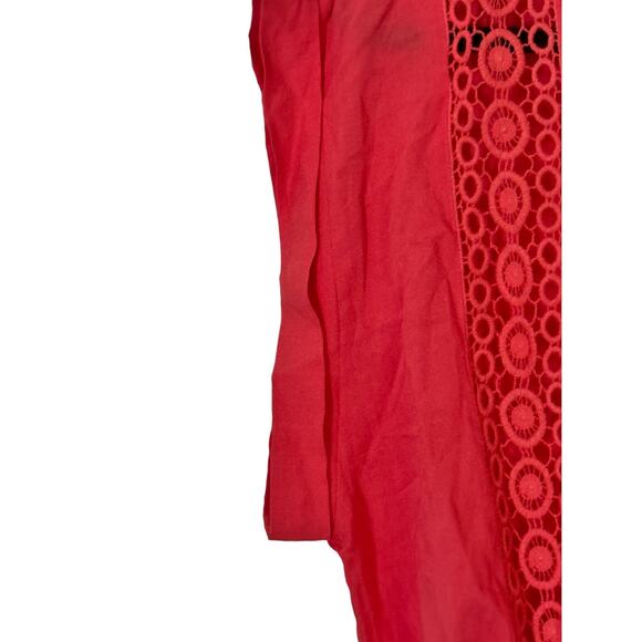 Solitaire Red Cotton Cap Sleeve Crop Top Medium - Picture 4 of 5